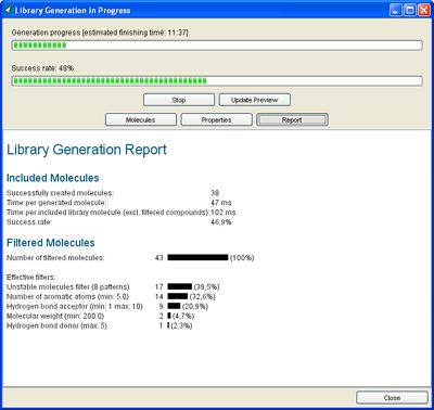 Library generation report