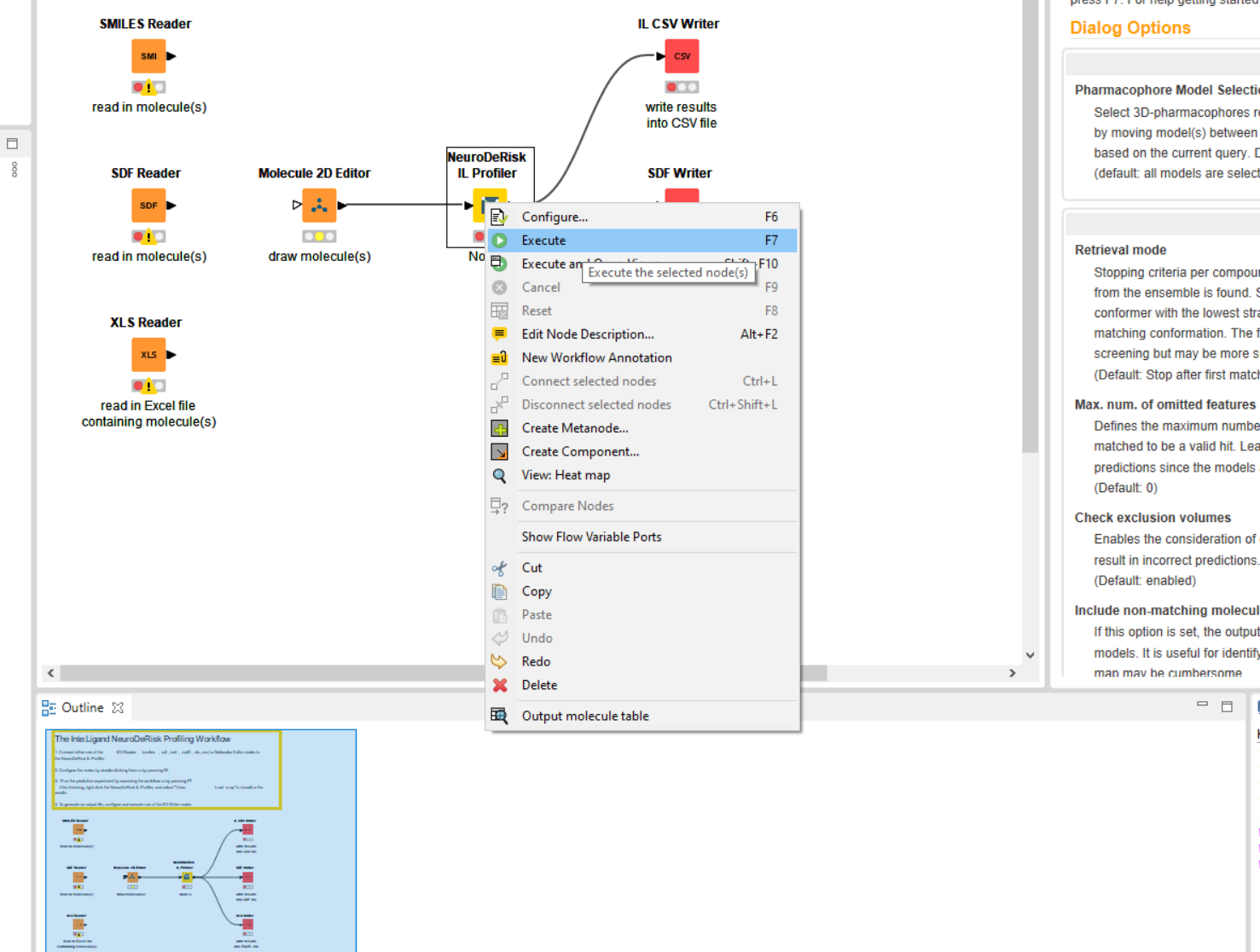 Executing KNIME NDR workflow