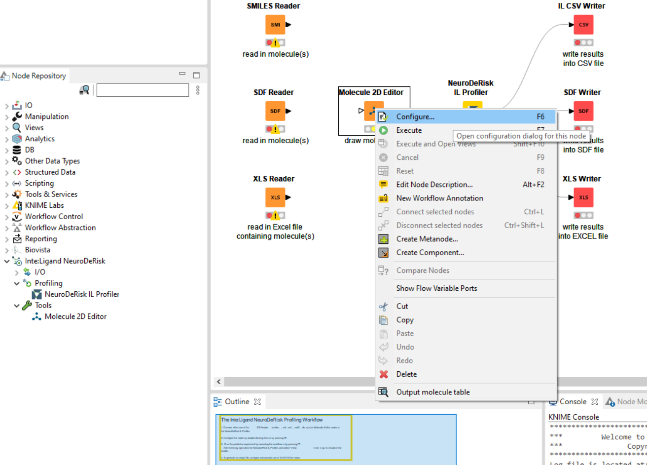 Configure KNIME NDR workflow