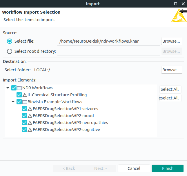 Import NeuroDeRisk KNIME workflows